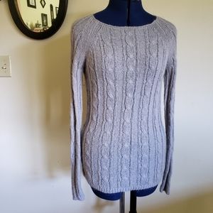 Light grey cable knit sweater